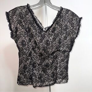 1950s black  Lace Top